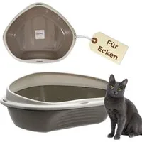 GarPet Katzenecktoilette Katzenklo Ecke Eckkatzentoilette Katzenklo mit Rand Ecktoilette Katzen