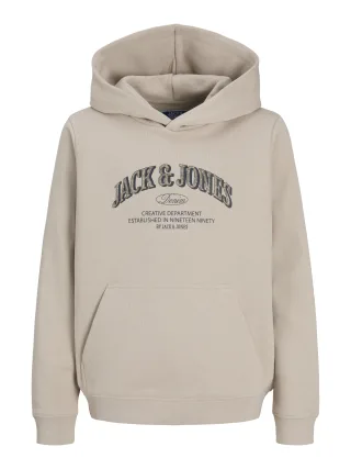 JACK&JONES - JJEDENVER LOGO SWEAT HOOD SN JNR Moonbeam - Gr. - 152