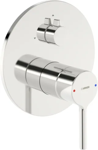 Hansa Einhandmischer FM-Set f. zwei Abgänge, 8260 Rosette rund verchromt Pin hebel, 82609027 82609027