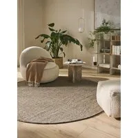 benuta Wollteppich Rocco, rund, Höhe: 5 mm, Teppich Wohnzimmer, Schlafzimmer, Esszimmer, Flur, Kunstfaser, Cozy