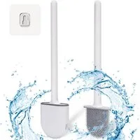 MAQETARA Products WC-Reinigungsbürste Premium Silikon Klobürste für Badezimmer, Bad, WC, Toilette, Reinigung, (Packung), Schnell Trocknende WC Bürste mit Wandbefestigung zum Kleben