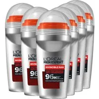 L'ORÉAL PARIS MEN EXPERT Deo-Roller Invicible 96h, Packung, 6-tlg., mit hoher Zuverlässigkeit