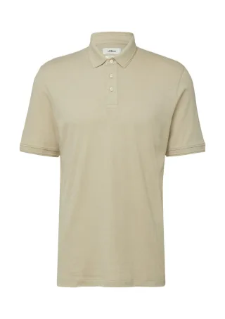 s.Oliver Red Label - Poloshirt aus Baumwoll-Leinenmix beige - Gr. - L