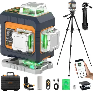 EU US Direct CIGMAN CM-G16 CM-G16T 16Line4 x 360° Green Laser Level Self-Leveling USB-C Rechargeable 4000mAh Remote Ap