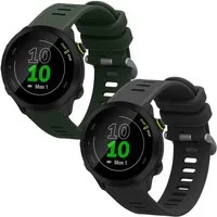 kwmobile Uhrenarmband 2x Uhrenarmband für Garmin Forerunner 55 / Forerunner 165 / 245 / 645, Fitnesstracker Band Set aus TPU Silikon - Ersatzarmband Smartwatch