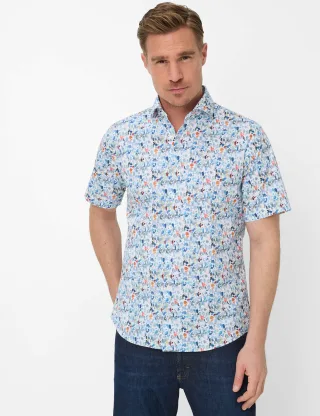 Brax Herren Hemd Style HARDY cove, Blau, Gr. XS