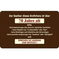 Frühstücksbrett Birthday / Geburtstag - Frühstücksbrettchen - 70 Jahre alt