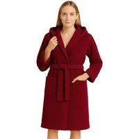 BARBONS Damenbademantel Barbons Bademantel Damen, Morgenmantel Baumwolle mit Kapuze, Kapuze, Bindegürtel, Taschen, Gürtel, Langform, Walkfrottee, Kapuze, Gürtel, 2 Taschen
