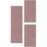 Carpettex Hochflor-Bettumrandung Unicolor - Einfarbig, Höhe 50 mm, (Bett-Set, 3-tlg., Bettvorlage), Schlafzimmer Teppich Bettumrandung Läufer Set 3 teilig