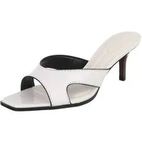 Ital-Design Damen Sandalette mit High Heel und offenem Design Pantolette (91895542) Pfennig-/Stilettoabsatz Sandalen & Sandaletten in Weiß