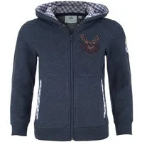 Isar-Trachten Trachtenjacke Kapuzenjacke Kinder - LOVIS - jeansblau