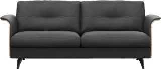 FLEXLUX 2,5-Sitzer "Glow Sofa, Couch," Premium-Sitz: Kaltschaum & Federkern, Arml. Walnuss, Fuß schwarz