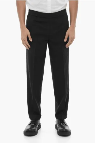 Pantaloni REM Slim Fit a Vita Bassa con Elastico in Vita in Schwarz
