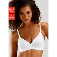 petite fleur by Lascana Bralette-BH, BH ohne Bügel, Baumwoll-BH (Packung, 3 Stück) in Triangel-Schnittform, bequemer BH