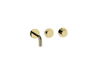 Herzbach MODUL7 PUSH Thermostat Waschtisch-Wandbatterie Farbset 160mm PVD Gold, 70.701603.1.03 70.701603.1.03