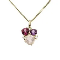 Firetti Kettenanhänger Schmuck Geschenk Gold 333 Halsschmuck Anhänger für Halskette Amethyst, mit Amethyst, Pink Rhodolit, Rosenquarz - mit Brillant