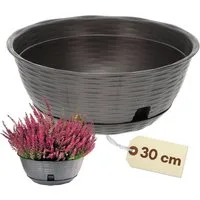 GarPet Pflanzschale Pflanzschale Rund mit Untersetzer Blumenschale Kunststoff Grabschale