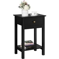 Yaheetech Nachttisch (1-St), Beistelltisch mit 1 Schublade & 1 Offener Ablage, 40 × 30 × 61 cm