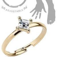 Order & Smile Schmuck Zehenring Mid Ring / Knöchel-Ring / Zehenring verstellbar „Zirkonia“