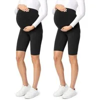 Be Mammy Umstandsleggings Damen Kurze Leggings BE-04 (2-tlg) aus Viskose