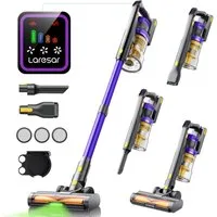 Laresar Akku-Hand-und Stielstaubsauger X11 Akku Staubsauger, 700 W, 88.000 Pa Saugkraft, 60 Minuten Laufzeit, 700 W, mit Grüne Laser, Stabstaubsauger für Hartböden Teppiche Tierhaare