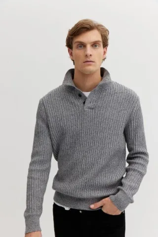 BASEFIELD - Troyer Pullover grey mel. - Gr. - XL
