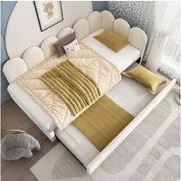 Flieks Daybett, Polsterbett Tagesbett Schlafsofa 90x200cm mit Ausziehbett 90x190cm