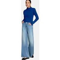 Zero Kurzarmshirt Damen unifarben (1-tlg) mit Wellenkante