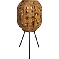 Lesli Living Bodenwindlicht Windlicht Laterne MACY 66cm naturel Bambus auf Ständer