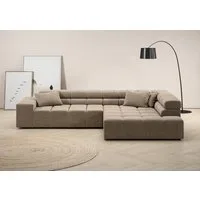 Home affaire Ecksofa Ancona, Ecksofa, incl. Kopfteilverstellung, Breite 319 cm, L-Form, wahlweise motorische Sitztiefenverstellung, auch in Cord + Easy Care