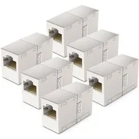 deleyCON deleyCON 6x RJ45 Netzwerkkabel Kupplung Patchkabel Verbinder Modular Netzwerk-Adapter