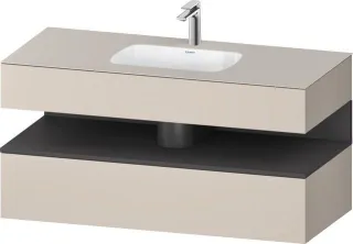 Duravit Qatego Einbauwaschtisch mit Konsolenwaschtischunterbau Taupe Matt 1200x550x600 mm - QA478704 QA4787049910000