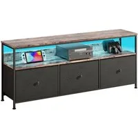 FUROKOY Lowboard TV-Schrank (Fernsehschrank Sideboard-Schrank mit 1 Regal und 3 Stoff Schubladen, TV-Bank für Wohnzimmer Schlafzimmer, 108 x 29.8 x 57cm)