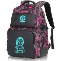 TAN.TOMI Schulrucksack Rucksack Jungen Schulrucksack Mädchen Teenager Jugendliche Daypacks, Kinder Reflektierender Schultasche Outdoor Camping Groß Schulranzen