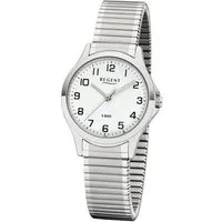 Regent Quarzuhr W0071 - 3085.78.99, Armbanduhr, Damenuhr, Flexband, Zugband, Edelstahlarmband