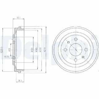 Delphi BREMSTROMMEL Fiat Lancia Seat YUGO
