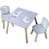 KESPER® Kindertisch Kindertisch mit zwei Stühlen und schönem Motiv, farbig lackiert