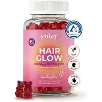 yuicy Hair Glow - Biotin Gummies für Haarwachstum Gummies, 60 St., 162 g