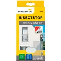SCHELLENBERG Fliegengitter-Gewebe für bodentiefe Fenster und Türen, (Set, 1-St), Insektenschutz ohne bohren, 130 x 230 cm, weiß und anthrazit