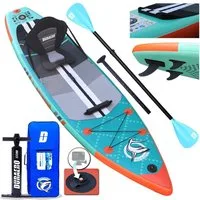 DURAERO Inflatable SUP-Board Stand up Paddling Board, Action-Cam Halterung, 330x76x15cm, bis 150kg