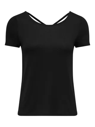 ONLY - ONLBERA BACK LACE UP S/S TOP JRS NOOS Black - Gr. - S