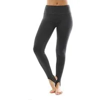 YESET Leggings Thermo Fleece hoher Bund mit Steg Leggings Baumwolle Leggins dunkelgra