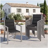 HOMALL Gartenstuhl Stapelbare Aluminiumstühle Outdoor Stühle 2/4/6er Set, Bis 160kg (Gewicht ca. 3,5 kg, erhältlich in drei Farben, geeignet für Camping, Pool, Grillszenarien (ohne Tisch), 6 St)