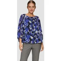 s.Oliver Kurzarmbluse Bluse Chiffon-Bluse mit Raffungen und transparenten Ärmeln