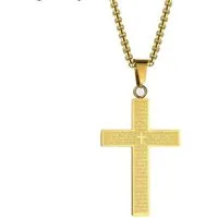 KARMA Edelstahlkette Halskette Herren mit Kreuz Silber Schwarz oder Gold Kreuzkette (Geschenk, Edelstahlhalskette Männer Herrenhalskette), Edelstahl 60 cm Kette Herrenschmuck
