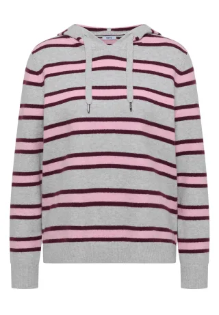 CECIL - Cosy striped Hoody 37913_light_grey_mel - Gr. - L