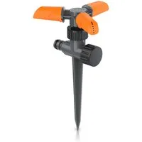 Brandson Kreisregner Garten Sprinkler, 360° Rasensprenger, 3 Arm Rasensnsprikler rotierend, für Flächen bis 80 m², 21 cm lang, (1-St), 15 Strahldüsen, 10 m Reichweite, bis 80 m² Fläche, Gardena kompatibel