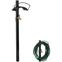 relaxdays Schlauchhalterung Zapfstelle Garten mit Schlauchhalter