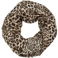 Caspar Loop Leichter Damen Schal weiches Halstuch Leo Muster Animal Print - SC546, samtig weich aus hochwertigem Material für ein angenemes Tragegefühl