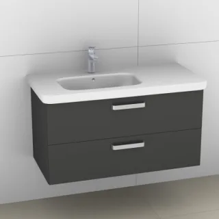 Artiqua 411 Waschtischunterschrank für DuraStyle 232510 Becken links Anthrazit Glanz, 411-WU2L-D45-7 411-WU2L-D45-7065-51